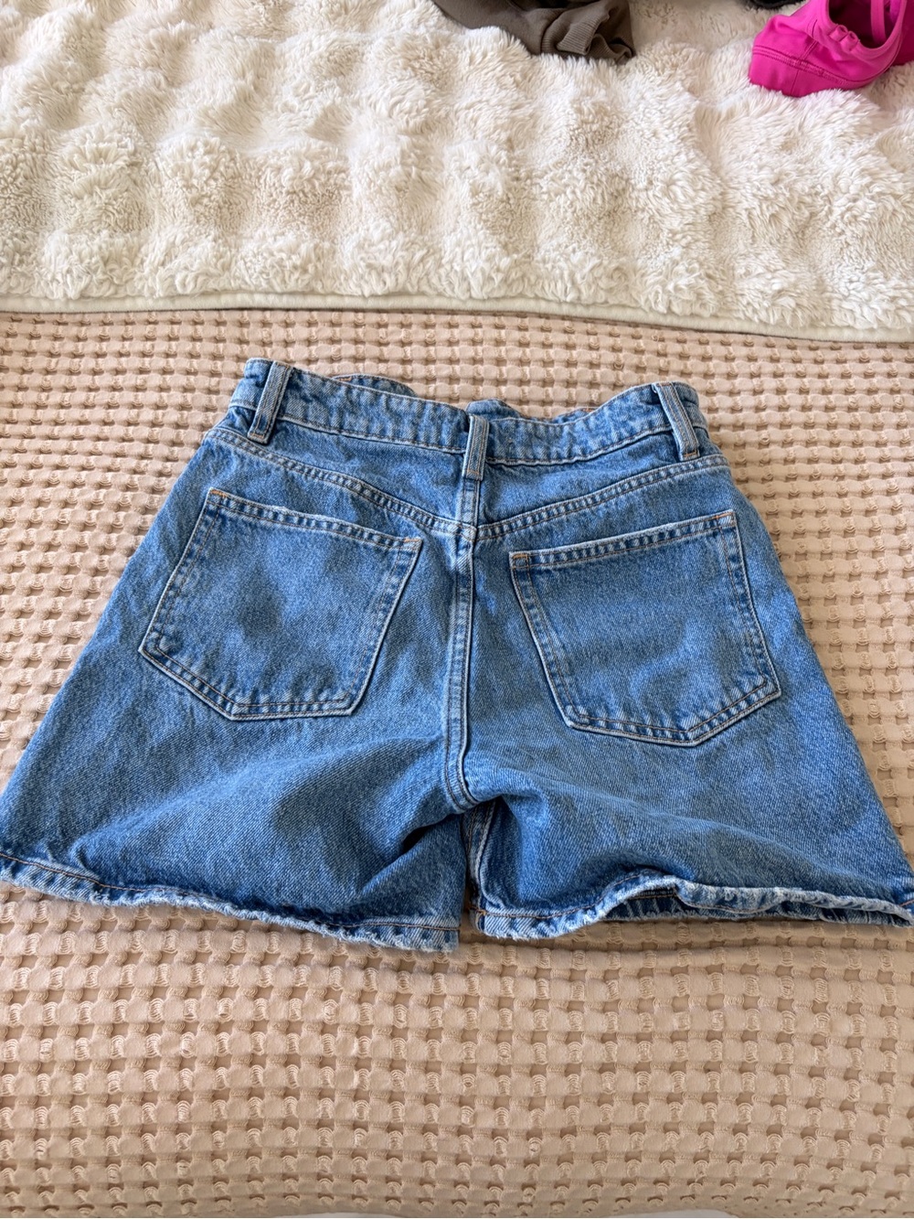 Zara Light Blue High-Waist Denim Shorts